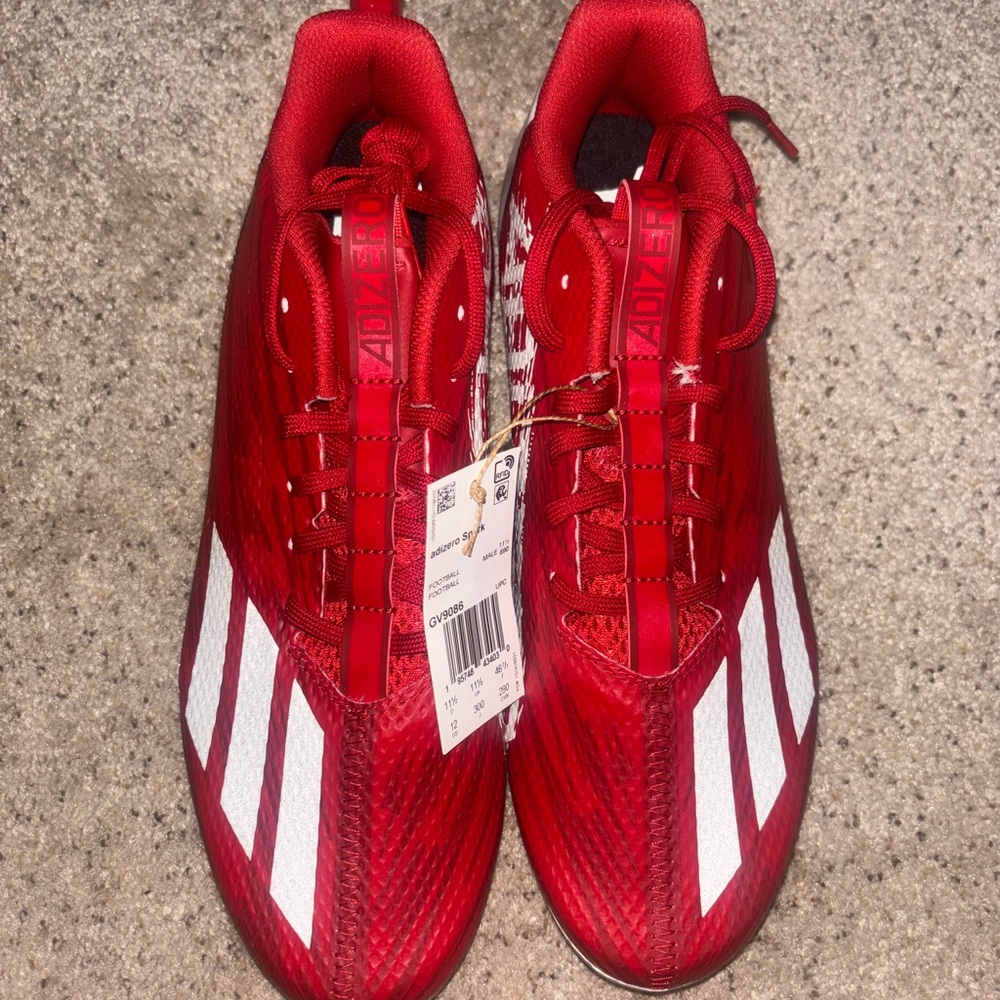 Adidas Red and White Athletic Cleats